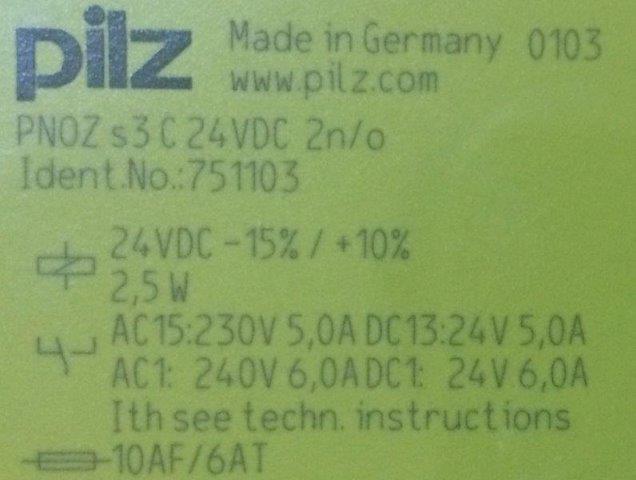 Pilz-751103-PNOZ S3 C 24VDC 2N/O