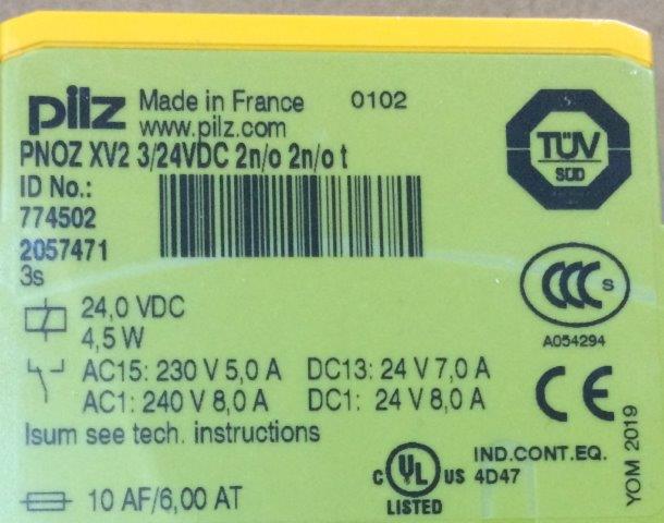 Pilz-774502-PNOZ XV2 3/24 VDC 2N/O 2N/O T