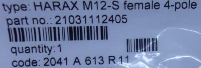 HARTING-HARAX M12-S FEMALE 4-POLE